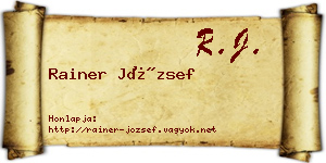 Rainer József névjegykártya