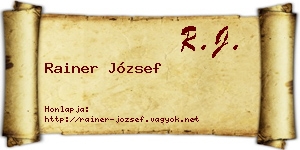 Rainer József névjegykártya
